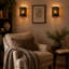 Lot de 2 appliques murales marocaines à piles, lampes décoratives en métal avec lumière DEL chaude