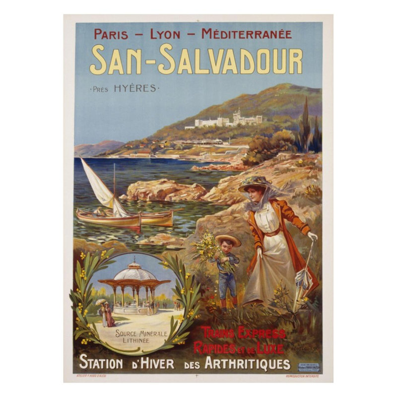 Affiche San-Salvadour par Ernest Louis Lessieux - Estampe numérique, H 28 po x l 22 po