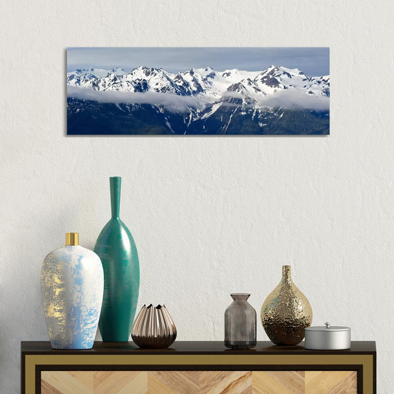 Snow Covered Mountains, Hurricane Ridge, Olympic National Park, Washington State, USA by Panoramic Images - Wrapped Canvas Panoramic Print