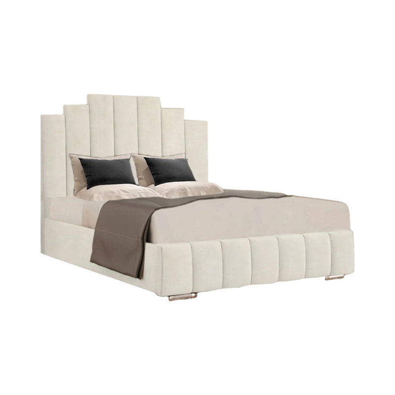 Chazlynn Upholstered Bed, Double (4'6), Cream
