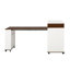 Table de salle à manger extensible avec plateau pliable extra-long, îlot de cuisine roulant avec tiroirs, prise de courant et verrou de frein, armoire de rangement pour la cuisine et la salle à manger (noyer + blanc crème)-781094392