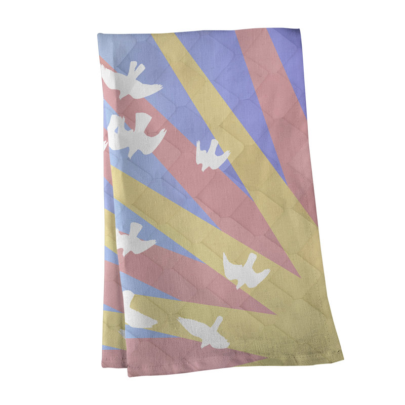 Tea Towel Kitchen Towel, Cotton Twill, Purple/Yellow/Orange