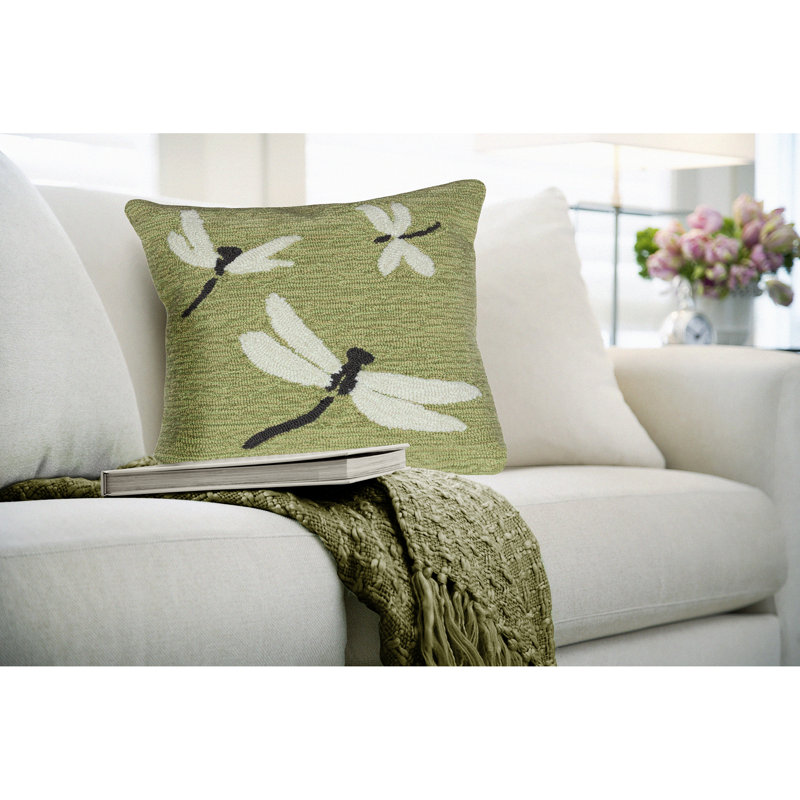  Dragonfly Square Pillow Cover & Insert, Green