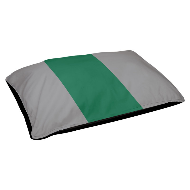 Coussin pour chien hockey Minnesota, Moyen (H 14 po x l 40 po x P 30 po), Argent / vert victorieux / argent