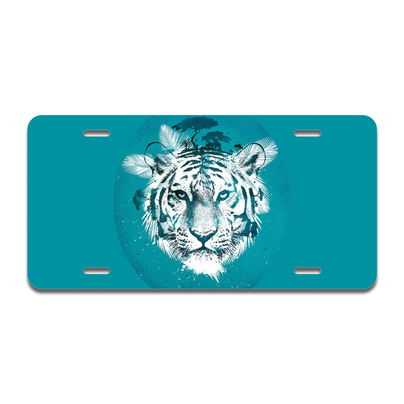 Cadre de plaque en tigre blanc