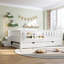 Lit double avec tablettes intégrées, petit escalier, rails de sécurité et lit gigogne de haute qualité, blanc-1303380578-1303380577