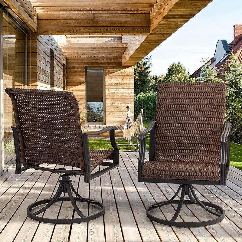 Ensemble de 2 fauteuils de salle à manger d'extérieur en fer Euless