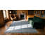 Antique Indian White and Blue Color Oversized Cotton Dhurrie Rug