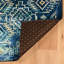 Tapis bleu et bleu sarcelle tissé à plat à motif abstrait Emanuel -1250019244