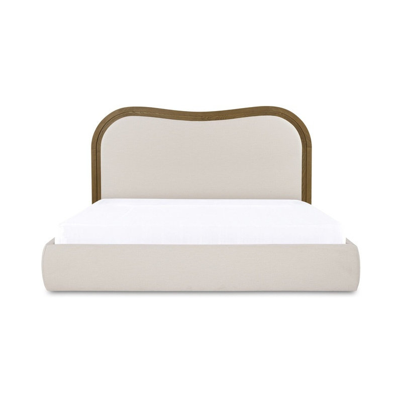 Camilla King Bed Oat, Queen, White