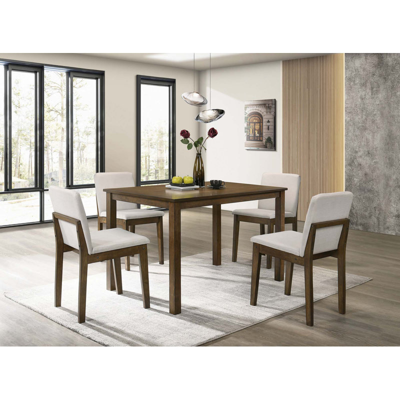 5Pc Dining Room Set, Dark Walnut