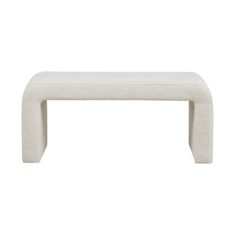 Boucle Waterfall Bench Cream 42"W