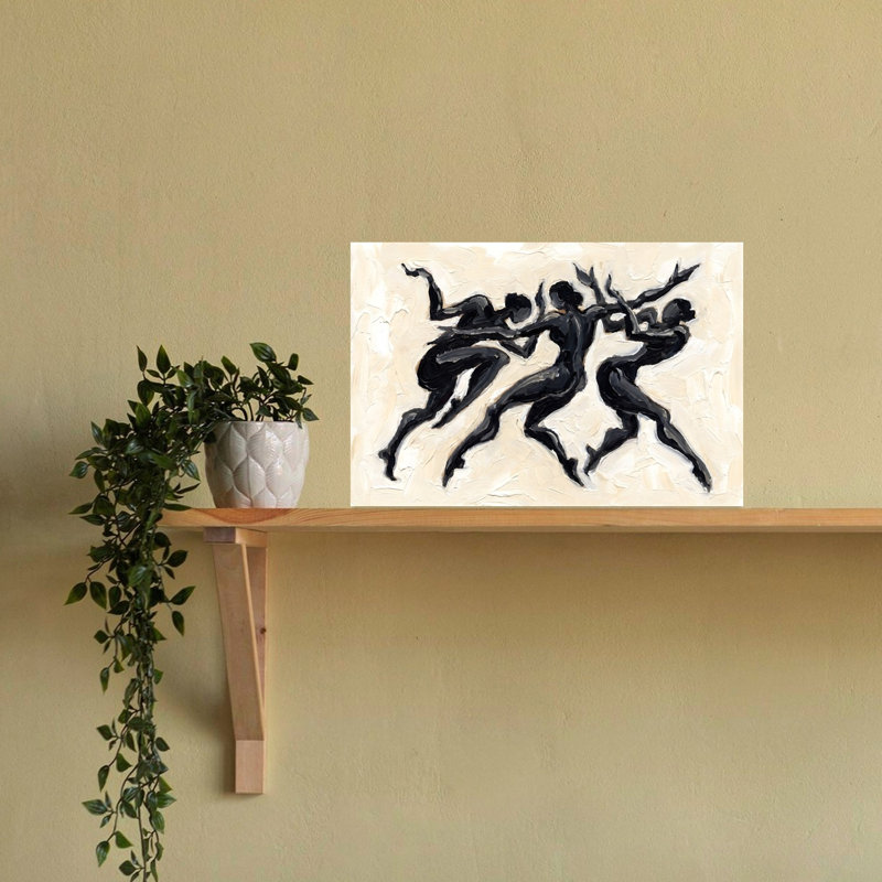 Graceful Abstract Dancers Abstract Contemporary Elegant Wall Art Print, H 16 po x l 24 po