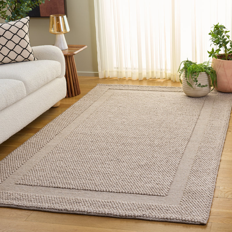 Laine tissée à la main Natura Coton Tapis d'intérieur recyclé P.E.T, Rectangle de 5 pi x 8 pi