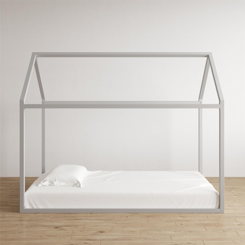 Nova Metal Montessori House Bed, Dove Gray, Twin