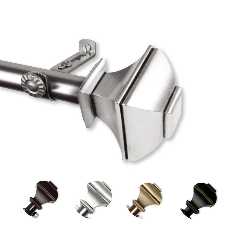 Tringle à rideaux simple Anferney, 66 po à 120 po, Nickel satiné