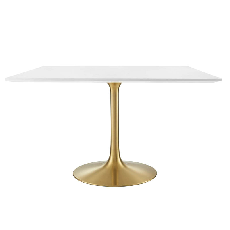 Lippa Square Dining Table, 29.5" H x 48" W x 48" L, Gold