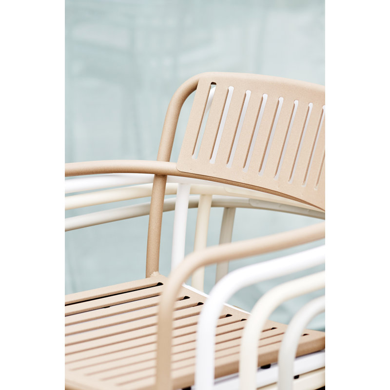 Sea Mist Slatted Stainless Steel Outdoor Lounge Chair