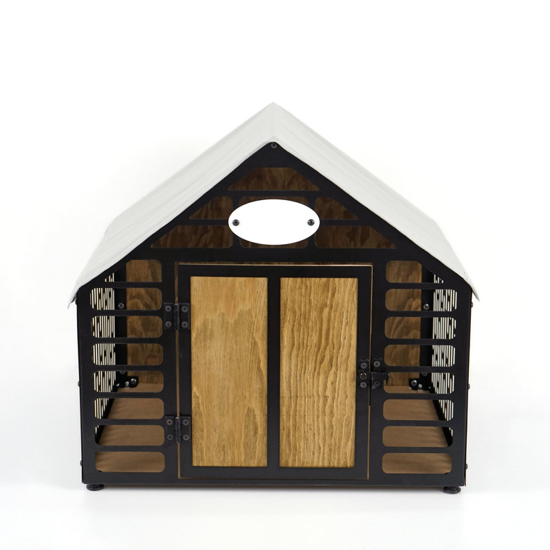 Crissman Portable Dog House, 57cm H x 69cm W x 55cm D, Grey/White