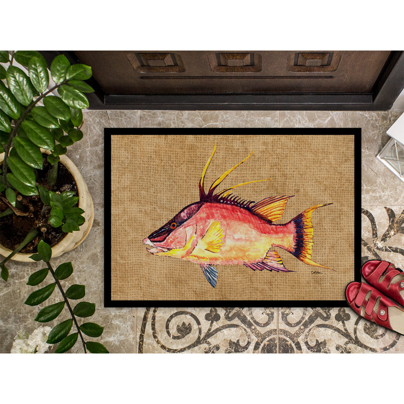 Paillasson anti-dérapant d’intérieur anti-dérapant Nadir Hog, Rectangle 2 pi x 3 pi