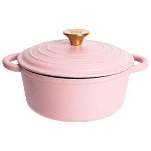 Crock-Pot Artisan Round Enameled Cast Iron Dutch Oven, 5-Quart, Pink Blush