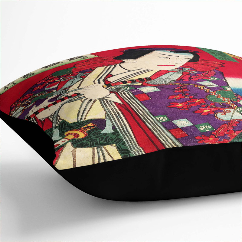 Square Throw Cushion, Black, 55cm H x 55cm W x 20cm D