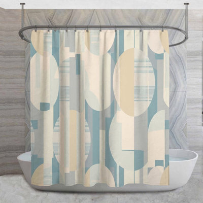 Rideau de douche à motif géométrique