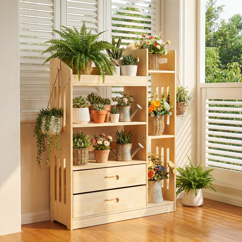 8-Tier Open Bookcase Bookshelf With Drawers, Freestanding Display Storage Shelves For Living Room Office