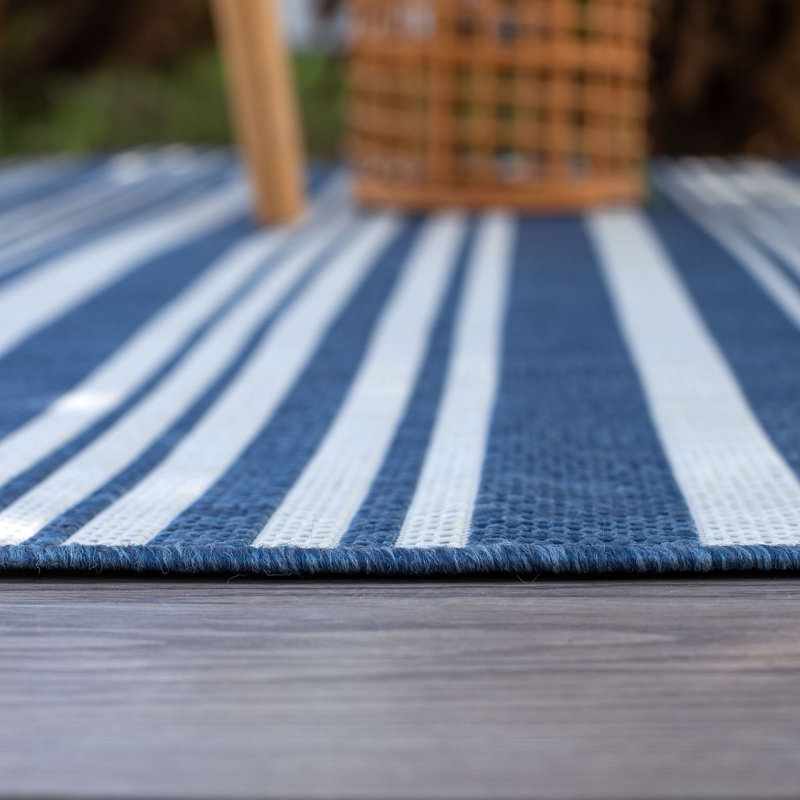 Ecology Collection Rectangle Striped Kilim Indoor / Outdoor Area Rug, Rectangle 200 x 290cm