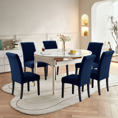 Housses de chaise, housses de chaise de salle à manger, protection de siège extensible, ensemble de 6