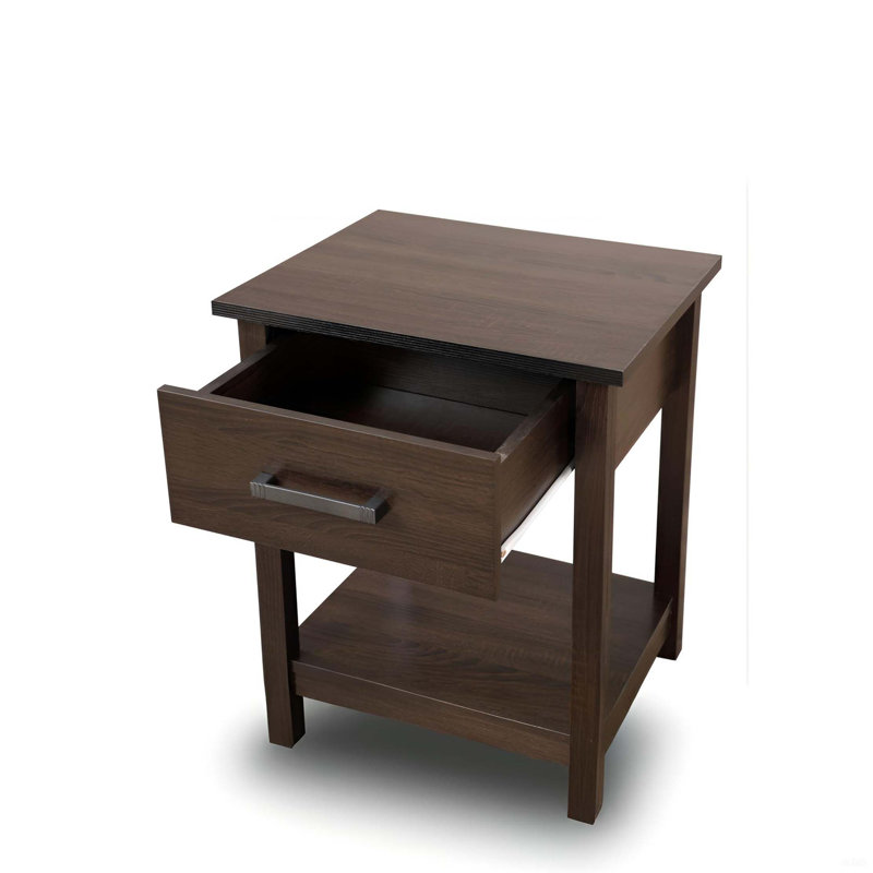 Table de chevet élégante et contemporaine, Marron foncé