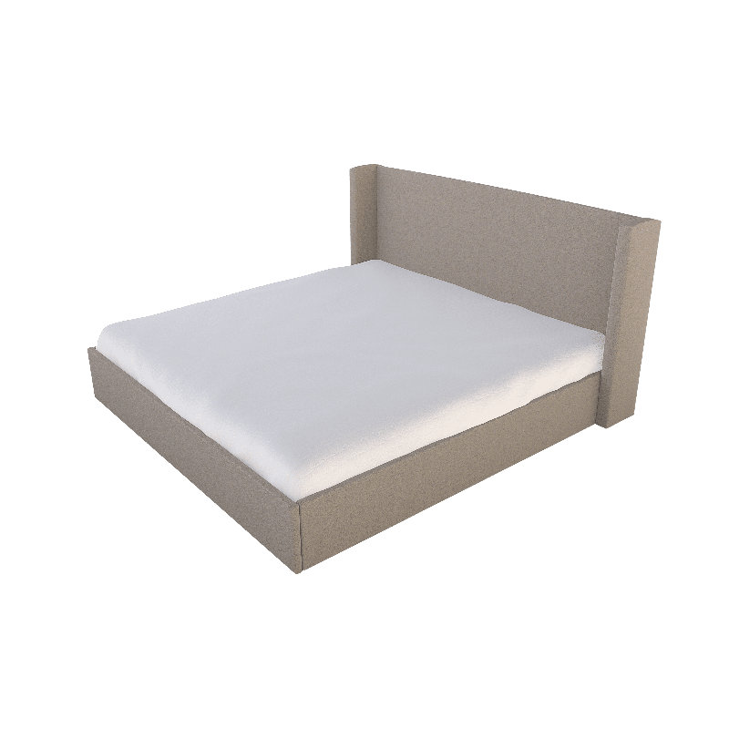 Chloe Upholstered Wingback Bed, Study Hall Stone, California King