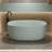 Modern Durable Freestanding Bathtub, Solid Surface Turquoise Green
