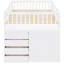 Lit superposé double blanc avec structure en pin massif et nombreuses options de rangement 4 3 tablettes en bois blanc pour rehausser la chambre à coucher-593508980-593508981