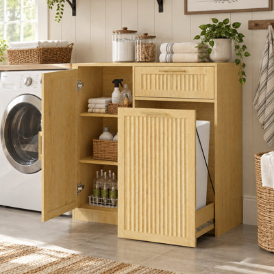 Armoire à déchets coulissante 13 gallons avec tablette et tiroir réglables