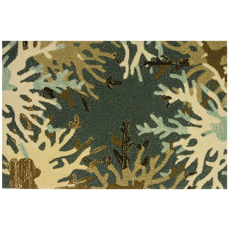 Ossett Looped / Hooked Floral Rug, Rectangle 2' x 3'