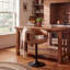 Tabouret de bar brun à hauteur ajustable avec siège pivotant en similicuir et dossier pour îlot de cuisine, bar et pub-340091460