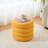 Round Storage Ottoman, Modern Footstool, Vanity Stool with Flip-Top Tray-1545605