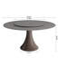 Plateau tournant invitant avec plateau en pierre grise, table de salle à manger à piédestal sculpté Jalmari-1005198886
