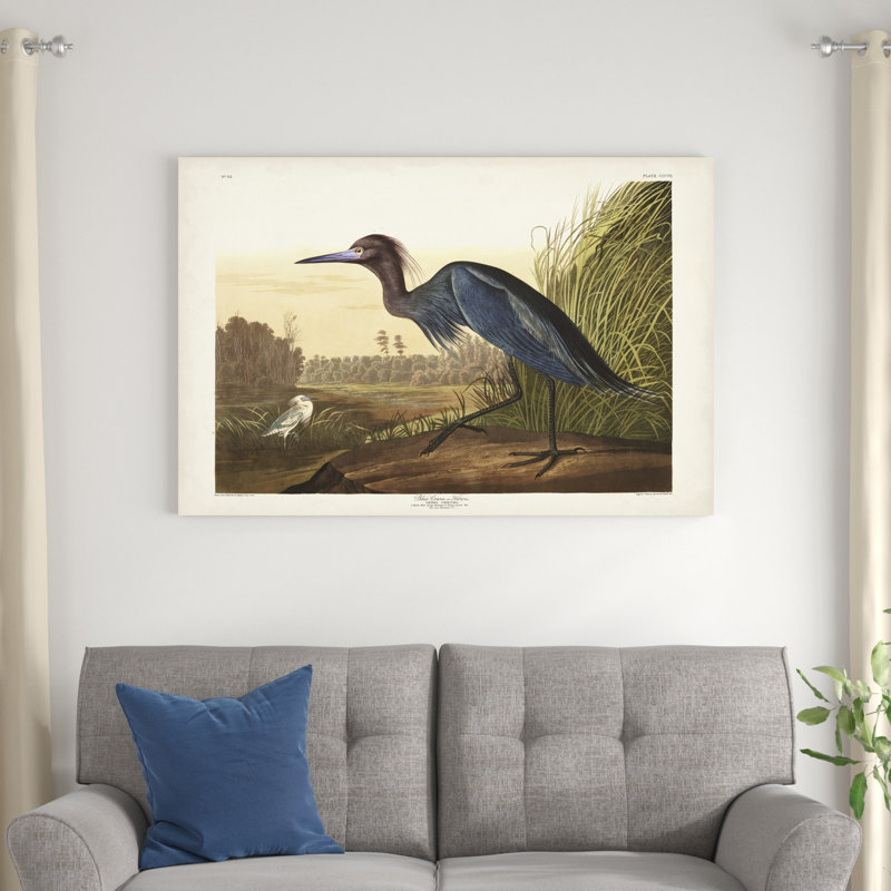 PL 307, grue bleue ou héron, H 32 po x l 48 po