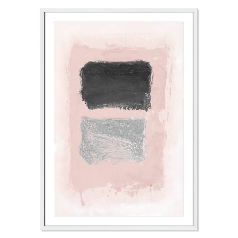Rose Thomasin, noir et argent chatoyant I par Joss & Main, H 41,5 po x l 29,5 po x P 1,25 po, Cadre photo blanc mat