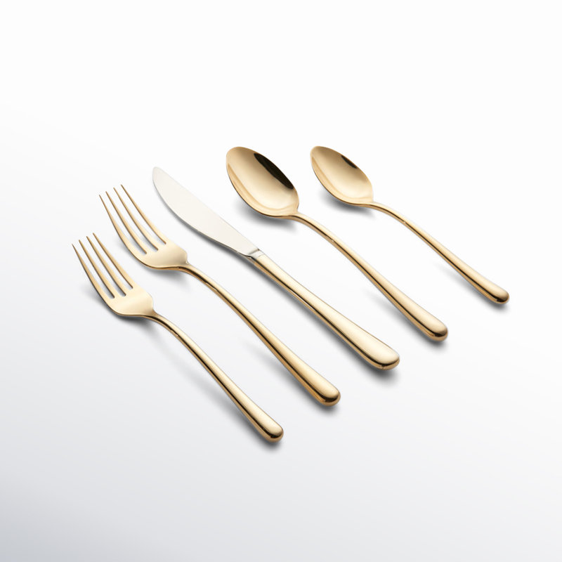 Avron 20 Piece Flatware Set, Gold