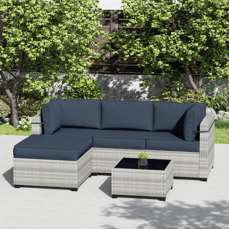 Ensemble de coussins de patio modulaire pour 3 sièges Wynee 9Pcs, Marine