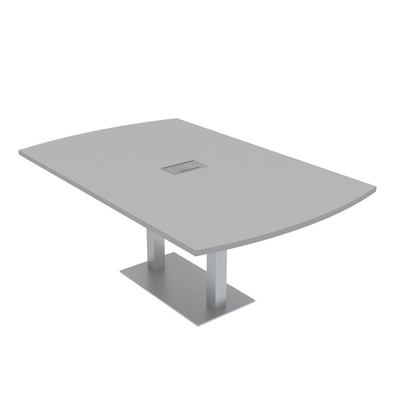 Table de conférence Pavert Arc Unité électrique, Argent, Gris brouillard, H 30 po x l 84 po x P 48 po