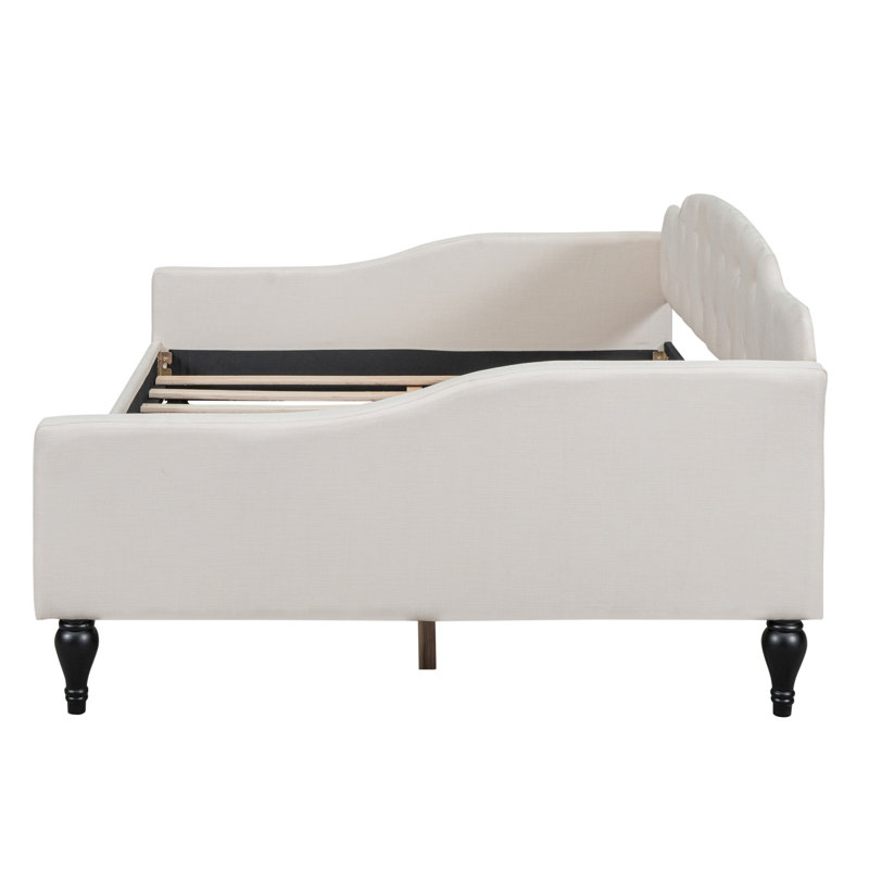 Lit de jour double capitonné capitonné, beige
