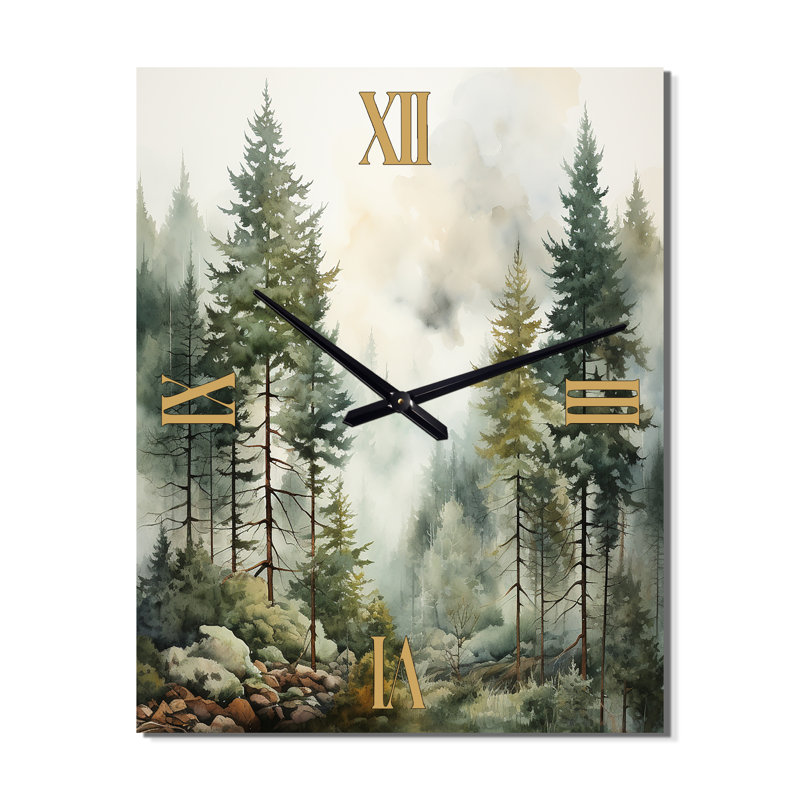 Horloge murale pin en métal Misty Morning II, Petit