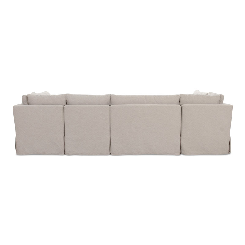 Fable Slipcover Dining Banquette U-Shape Beige 121In, 31.75" H x 121" W x 67.5" D, U-Shape