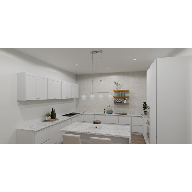 Sirkka 4 - Light Dimmable Kitchen Island Linear Chandelier, Brushed Nickel