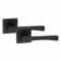  Wave Design Door Handles in Matt Black Finish with 3 Lever Lock, 2 Keys, Keyhole Escutcheon and 1 Pair Ball Bearing Hinges