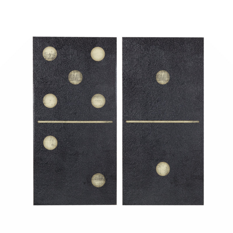 " Two Black Dominos " 2 Piece Art